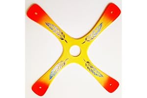BOOMERANG EVOLUTION Boomerang S-Quad, Boomerang pour débutant ou Bon Lanceur, créé par Le Champion du Monde, Facile à Lancer, Sport de Plein air, d'une portée de 20 mètres, respectez Les consignes (Jaune)