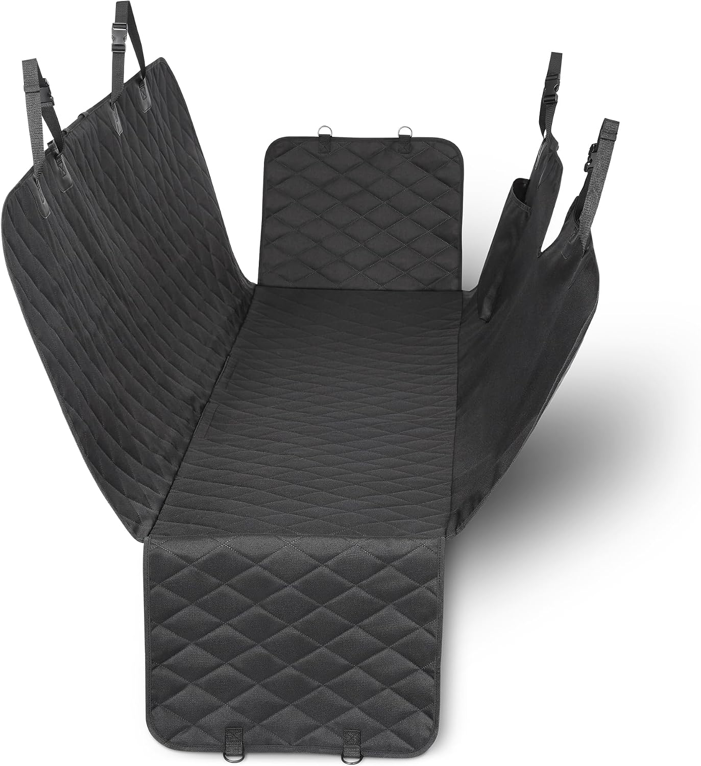Amazon Basics - Funda de Asiento de automóvil para Mascotas, 100% Repelente al Agua, Resistencia 600D, Color Negro