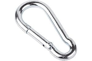 MARCOPOL (Pack of 20 pcs) Snap Galvanised Steel Carabiner 5 x 50 mm DIN 5299 Spring-Loaded Closure karabiner Clip (20)