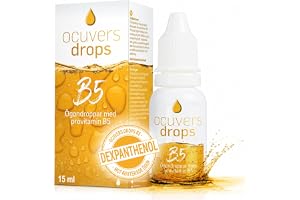 Ocuvers Drops B5 - Höga ögondroppar med 2 % dexpantenol Hydraflex mot torra, röda och brinnande ögon. Fuktgivande droppar utan etanol lämplig för kontaktlinsbärare.
