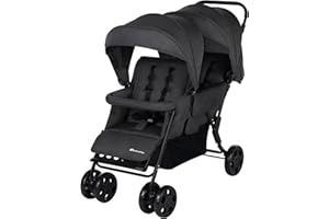 Bebeconfort Teamy Wózek, dla Bliźniąt, od Urodzenia do 4 roku, 0–22 kg, Mineral Graphite (Grafit)