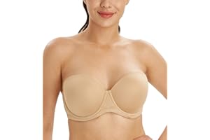 Lemorosy Damen Trägerloser BH Vollschalen Bügel Abnehmbare Träger Große Größen Multiway Minimizer BH Roter Teppich