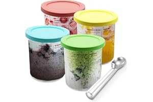Yammoe-Behälter als Ersatz für Ninja Creami-Pints und -Deckel – 4er-Pack, 24-oz-Becher, kompatibel mit Eismaschine, BPA-frei, spülmaschinenfest, auslaufsicher (NC500 NC501-Serie)