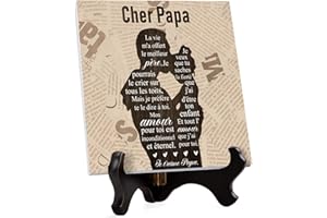 BUIOATA Cadeau Papa, Bonne fete Papa-Plaque Acrylique, Cadeau pour Papa de la Part d'un Fille, Idee Cadeau Papa, Papa Anniversaire