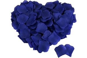 MELGO 500 Pcs Blue Rose Petals for Bedroom, Valentines Petals, Artificial Rose Flowers, Emulation Silk Rose Petals for Wedding Anniversary, Valentines Decorations (500, Blue)