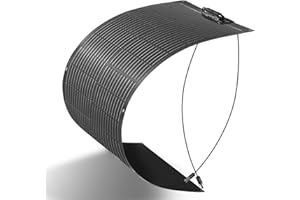 XINPUGUANG 100W Flexible Solar Panel, 12V Lightweight Monocrystalline Solar Panel for Motorhome, Caravan, Camper, Boats, Roofs, Uneven Surfaces, Off-Grid System