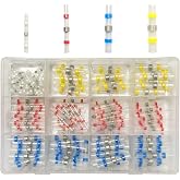 Newaner 200pcs Waterproof Insulated Terminals Wire Connectors 4 Sizes 26-10AWG Solder Butt Connector with Heat Shrink Tubing