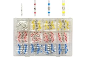 Newaner 200 conectores de cable terminales aislados impermeables, 4 tamaños 26-10 AWG conector tope de soldadura con tubo termorretráctil, para la industria electrónica