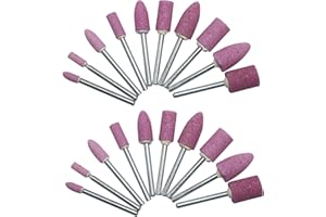 NIUPIKA Dremel - Juego de 20 puntas de piedra abrasiva con herramientas rotativas para talla de madera (3 mm), color rosa