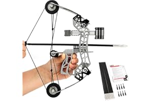 Poearcus Bogenschießen Erwachsene Taschenbogen Compoundbogen und Pfeile Set Kleiner Jagdbogen mit Pfeilkombi für Schießübungen