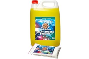 Bubble Brothers Giant Bubbles - Liquido per bolle di sapone giganti, 10 l (5 + 5) in polvere per bolle di sapone giganti e bolle di sapone in polvere, misura XXL normale e impattabile, ricarica per