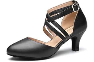 SWDZM Women's Ballroom Dance Shoes Closed Toe Latin Salsa Tango Practice Dancing Shoes