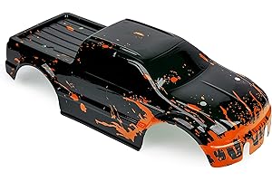SummitLink Custom Body Muddy Orange Over Black Style Compatible for T / E Maxx Shell Cover E-Maxx 1/10 Scale RC Car or Truck (Truck not Included) EM-BR-01