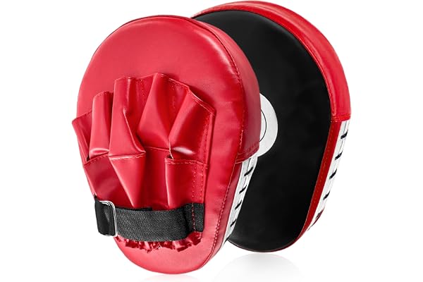 xiaoxiaozhijia Mitaines de Boxe en Cuir avec Crochet et jab pour Kickboxing Bras incurvé Bouclier de Frappe pour Arts Martiaux Muay Thai Entraînement
