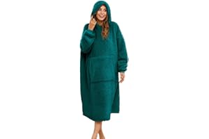 ililmmoe Übergroße Sherpa-Decke mit Kapuze für Damen und Herren, Lange Bequeme Sherpa-Decke, Sweatshirt, zotteliger Pullover, Plüsch, warm, gemütlich, Einheitsgröße