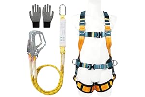BLOMISE Auffanggurt, absturzsicherung Fallschutz Set, Adjustable Waist, Tragkraft 150 kg, für Dachdecker