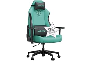 Anda Seat Phantom Kids Gaming Chair Ages 5-10 - Ergonomic Video Game Chairs, Small Reclining Computer Chair for Boys & Girls, Neck & Lumbar Pillows - Children's Green PVC Leather Junior Desk Chair