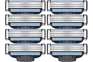 GBBAZU ricariche per rasoio, 3 lame per rasoio uomo per rasatura, Lame per rasoio uomo ricariche per lama manuale, Fit for 3 maniglie per lame, Lama da rasoio (8 pezzi)