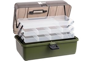 Zite Fishing Angelkoffer - Angelkasten 3 Ausziehbare Laden - Angel-Kiste Leer für Angelzubehör - Angelbox 36,5x22x20cm