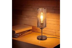 AIRTWESD E27 Retro bordslampa Vintage sängbordslampa läslampa Industriell metall bur bordslampa dekorativ lampa med strömbryt