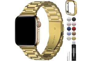 Fullmosa Metalowy pasek kompatybilny z zegarkiem Apple Watch 42 mm, 41 mm, 40 mm, 38 mm, 44 mm, 45 m, 46 mm, 49 mm, zapasowy pasek ze stali nierdzewnej, kompatybilny z iWatch serii 10, 9, 8, 7, 6, SE,