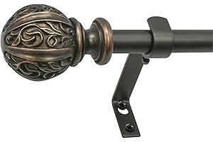 Decopolitan 29992-48VB - Juego de barras de cortina de 5/8 pulgadas, 48 a 86 pulgadas, bronce vintage