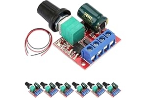 VISSQH 6 pcs Moteur Contrôleur de Vitesse DC 6V 12V 24V 30V 35V 5A PWM Regulateur de Vitesse,PWM DC 6V / 12V / 24V Commutateur de Commande réglable Régulateur de Volt LED (Basse Tension PWM)