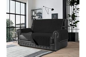 BANZAII TEXTILE INNOVATOR ONLINE Banzaii Copridivano 3 Posti Antimacchia, Salvadivano Trapuntato Bicolore Nero/Grigio Scuro per Seduta da 170 a 195 cm