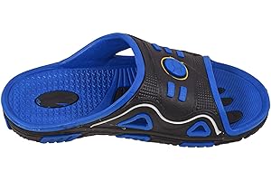 A2Z 4 Kids Boys Summer Pool Sliders Beach Walking Sandals Quick Dry Slip On Bathroom Shower Open Toe Mules Sandals Anti Slip Flip Flops Casual Indoor Outdoor House Lounge Slippers
