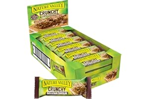 ‎NATURE VALLEY Nature Valley Crunchy Hafer & Dunkle Schokolade, 18x2-Bar Pack (18x42g), Müsliriegel, Leckere und gesunde Riegel, Haferriegel, Müsliriegel Großpackung, Vollkorn Hafer Riegel ohne Konservierungsstoffe