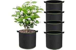 CHIHOLEN 4 pièces 20L Sac de Plantation,Sac de Plantation Non tissé avec poignées pour Pommes de Terre, tomates et Fraises, pour Balcon terrasse Serre & Jardin - 5 gallons