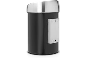 Brabantia, Kosz Touch Bin, 3L Czarny Matowy/Stal Matowa Wieko