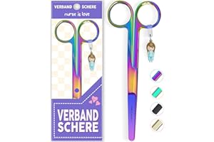 Nurse is Love Mayo Schere, Verbandsschere Pflege, Verbandschere Krankenschwester Schere aus Edelstahl scharf, abgerundete Spitze | für rettungsschere | Trauma schere mit bunt Designs |