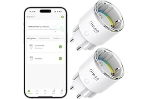 USMART GHome Smart WLAN Steckdose, Kleinste WiFi Steckdose Zubehör Smart Plug App Fernbedienung, Stromverbrauch Messen Sprachsteuerung,Zeitplan,Funktioniert mit Alexa Google Home, 2 Packs, Nur 2,4GHz WiFi
