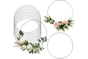 DILUSILK 5 Pcs Metal Rings for Craft, 20cm Big Hoops Steel Macrame Rings Round Hoops for Dream Catchers Festival Wreaths Macrame DIY Arts and Crafts Projects(20cm Diameter)
