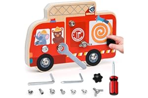 Atoylink Montessori Spielzeug ab 3 4 5 6 Jahre Holz Schraubbrett für Kinder Motorikspielzeug Motorikbrett Holzspielzeug Lernspielzeug Geschenke für Kinder Jungen Mädchen