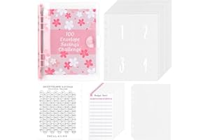 YPLonon 100 Enveloppes Classeur Challenge Dossiers Défis pour Économiser De l'argent A5 Classeur Budget avec Économies et Planification Budgétaire Défi Billet pour Euros pour Economie Argent