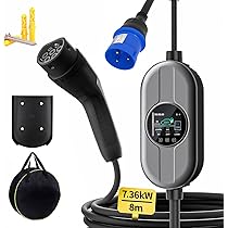 Colonnina Ricarica Auto Elettrica MOTOCOCHE - Tipo 2, 3.5/7kW, 220V, Con Cavo 8.5m E Scheda