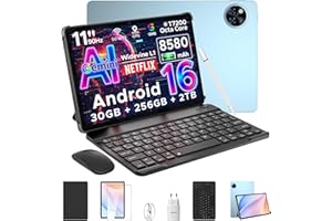 DOOGEE U11 Pro Android 16 Tablet 11 Zoll Gemini AI, 30GB+256GB (2TB TF) Gaming Tablets, 8580mAh, 90Hz Display, WiFi 5, T7200 Octa Core, 13MP+5MP, Tablet mit Tastatur, Stift, Maus, Hülle [2026]