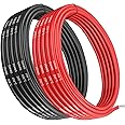 Makerfire 10 Gauge Silicone Wire, 10 AWG 5.26mm² Electrical Cable 5M [2.5m Black and 2.5m Red], Flexible 1050 Strands 0.08 mm of Tinned Copper High Temperature Wire for RC Car, Marine, Drone, etc