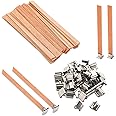VABNEER Stoppini in legno Stoppini Candela Naturale con piastra in ferro antiscivolo per Candele Fai Da Te 13 x 130mm (50pcs/