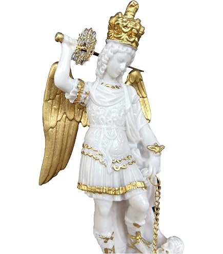 Resina Effetto Marmo Statua San Michele Arcangelo 33 Cm - , Made In Italy Arcangelo Michele - 4