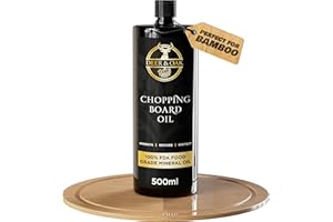 Deer & Oak - 500ml Premium Food Safe Mineral Oil for Chopping Boards, Butchers Block, Wood & Slate Oil - 100% Food Grade