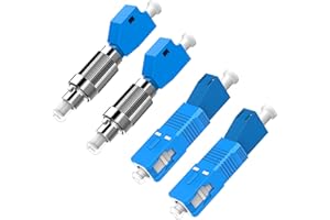 Duttek 2PC FC Male to LC Female Single Mode Adapter and 2PC SC to LC Adapter Single Mode 9/125um SM Hybrid Optical Fiber Convertor for Optical Power Meter, Digital Communication 4 Pack