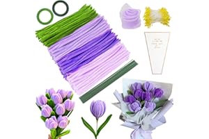 YSUVIN Pipe Cleaner Flower Set 784 PCS, Bleu-violet Clair, Violet Clair, Violet Léger, Vert Armée, Cure-Pipe Chenille Loisir Creatif Pipe Cleaners Flower DIY, Fil Chenille Bouquet de Fleurs Créations