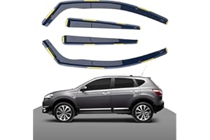 Haibak Wind Deflectors Set Compatible with Nissan Qashqai 2007-2013 5 Doors 4pc in Channel Fitment Not Suitable for Nissan Qashqai+2