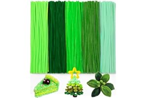 Tiehuoxia 200 PCS Pipe Cleaners, 5 Colors Pipe Cleaners for Crafts, Arts and Crafts Supplies for DIY, Decorations (Green)