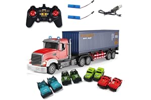 Mostop Ferngesteuerter LKW Transporter, Ferngesteuerter Spielzeug LKW Transport Vehicle mit 8 Kleinwagen & 2 Batterien für Geeignet für Kinder von 5, 6, 7, 8, 9 Jahren und älter