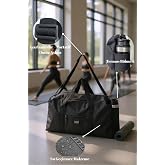 Unisex Spor ve Seyahat &Ccedil;antası, Siyah, Polyester, 47x27x15 cm, Termos B&ouml;lmeli, Ayarlanabilir Omuz Askılı, Su Ge&ccedil;irmez