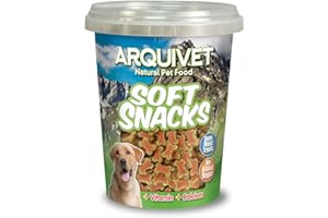 Arquivet Soft Snacks Bonbons Duo de Saumon et Riz 300 g pour Chien - Apéritifs pour Chien en Forme d'os - friandises, récompenses et récompenses Canines - Aliment complémentaire